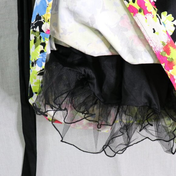 Torrid Fit & Flare Dress 12 Black Floral Sweetheart Neck Waist Tie Full Skirt - Picture 10 of 16